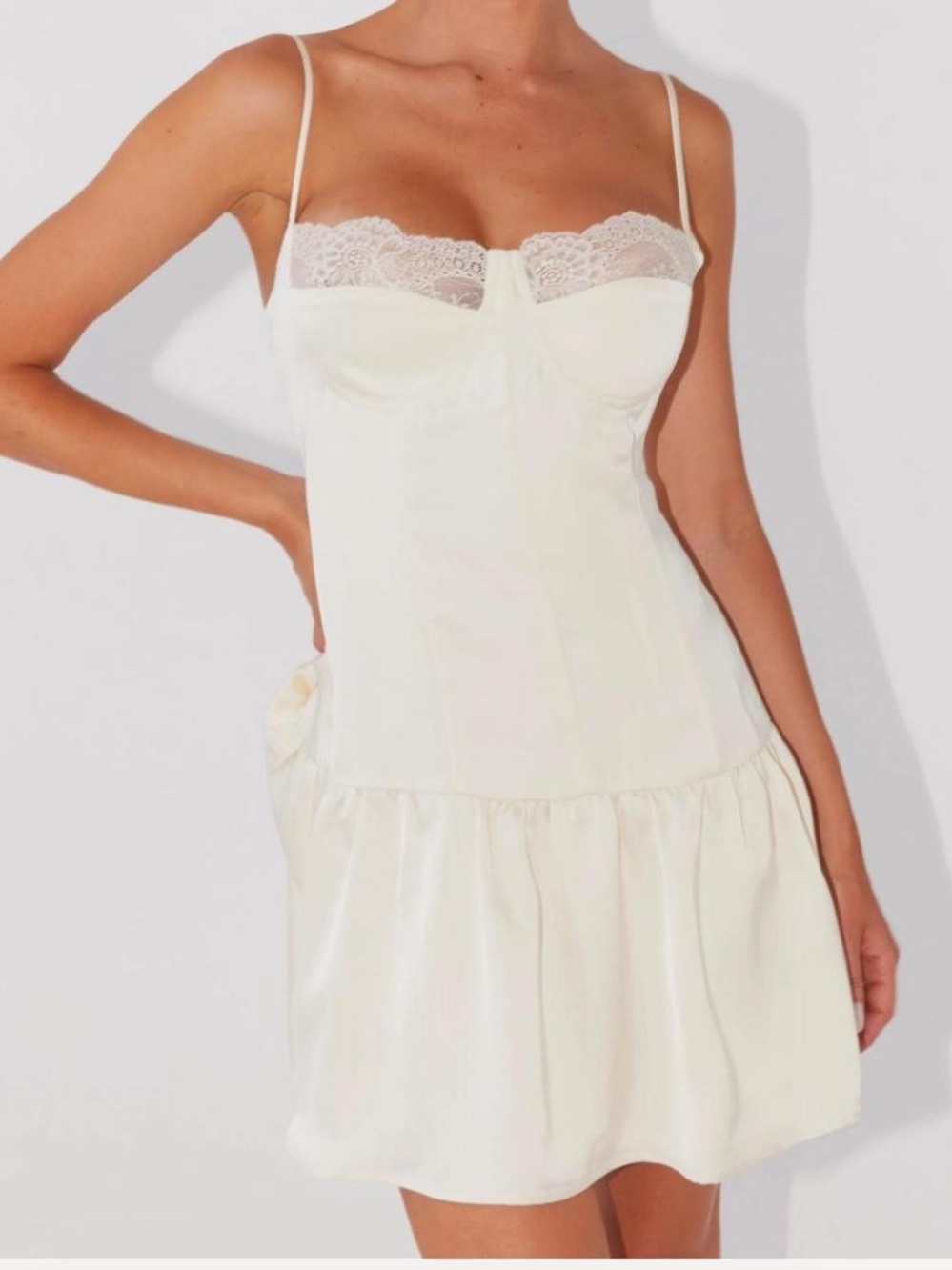 PEPPERMAYO Take A Chance Bustier Mini Dress Lace Cream PLUS SIZE 16 BRAND NEW